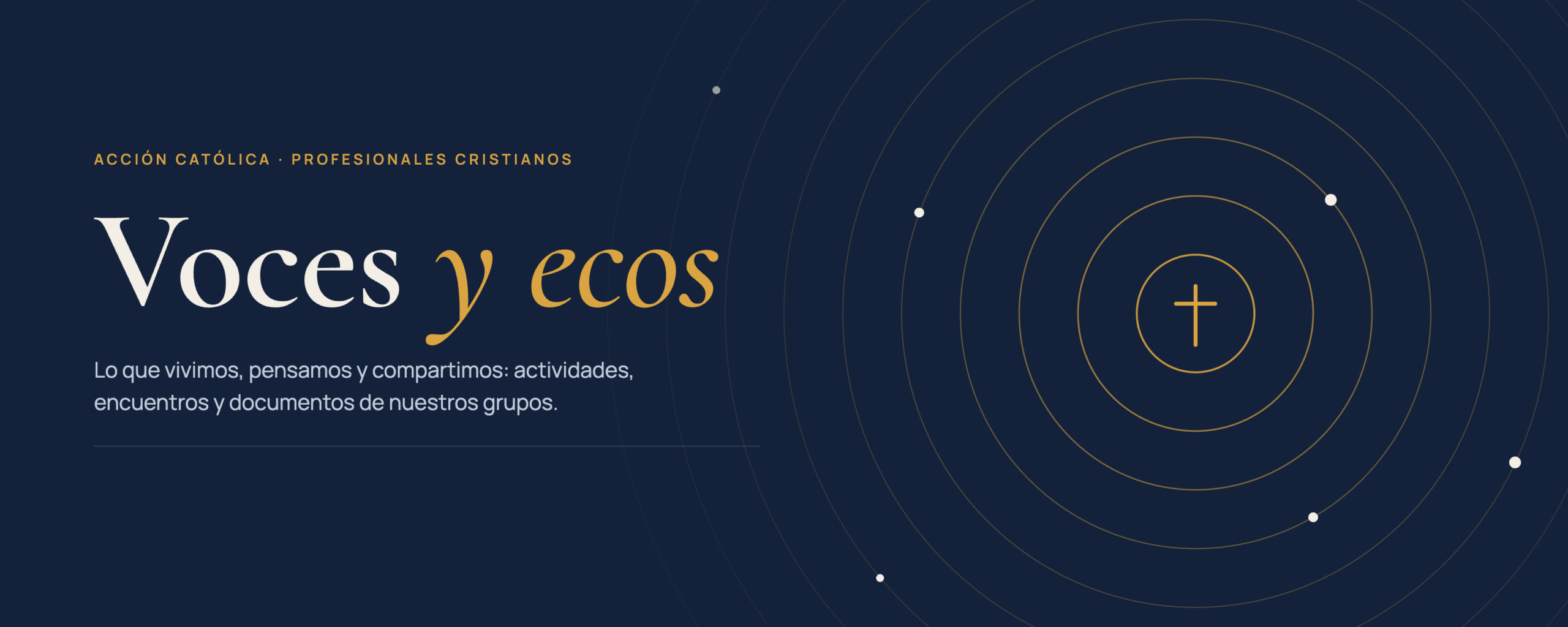 Voces y ecos. Lo que vivimos, pensamos y compartimos: actividades, encuentros y documentos de nuestros grupos.